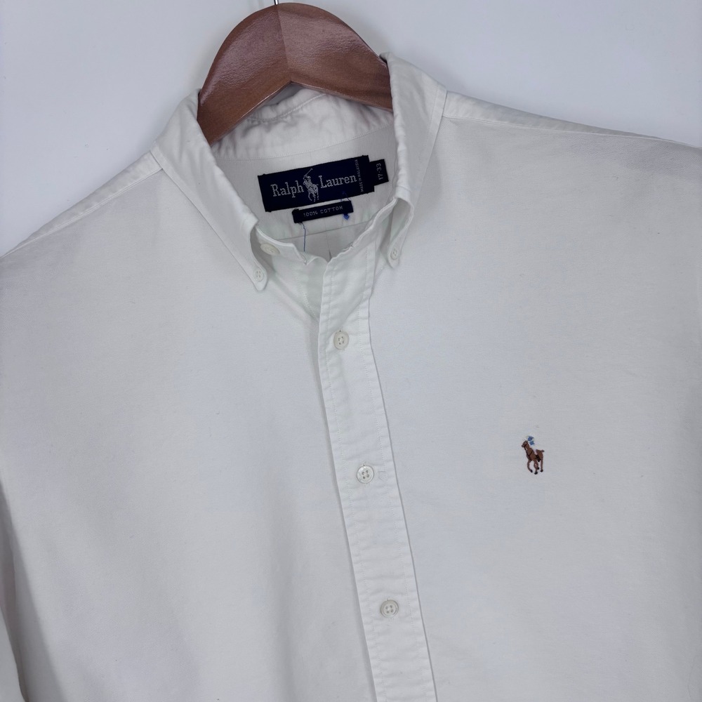 Polo Ralph Lauren Oxford Shirt Mens XL (Tag 17-33) Heavyweight Flesh Pony Preppy
